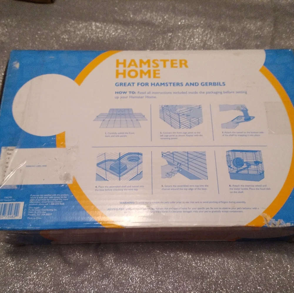 Hamster and Gerbil Home, New-NO BOX Simple No-Tool Assembly, 15inX 9inX 15.1in